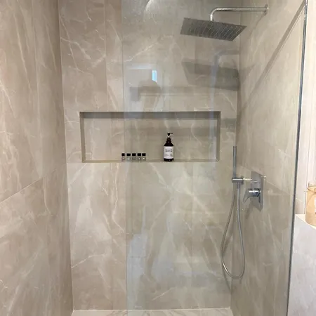 Minimal Cream Pool-front In Apartment *