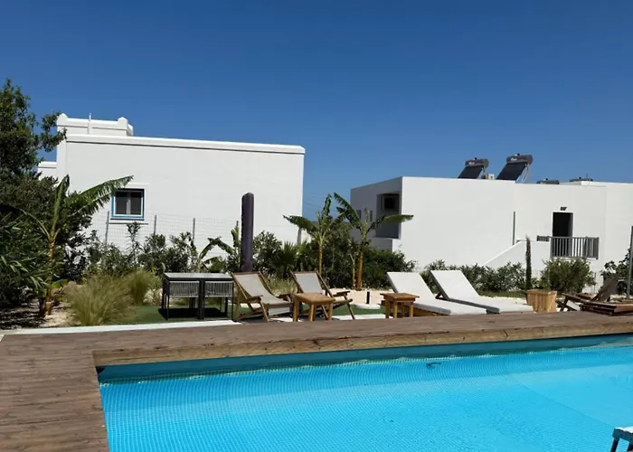 Minimal Cream Pool-front In Apartment