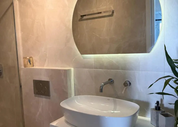 Minimal Cream Pool-front In Apartment *